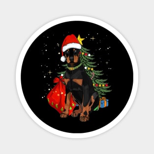 Doberman Pinscher Christmas Dog Santa Hat Xmas Tree Magnet